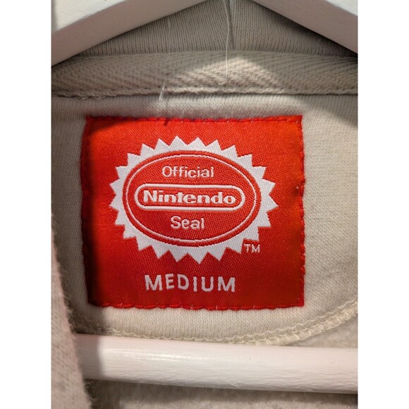 Nintendo Mario Coin Hoodie New York Store Exclusive Tan Medium Unisex Pullover - Picture 11 of 12